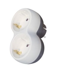 LADRON 2 ENCHUFES SIN INTERRUPTOR GSC