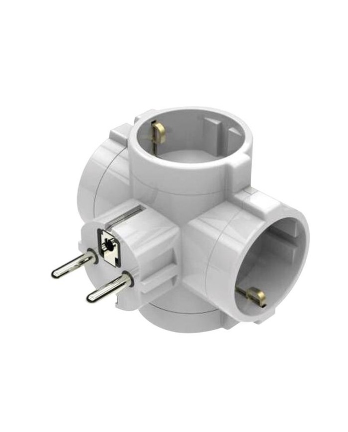 LADRON 4 ENCHUFES BLANCO SIN INTERRUPTOR GSC