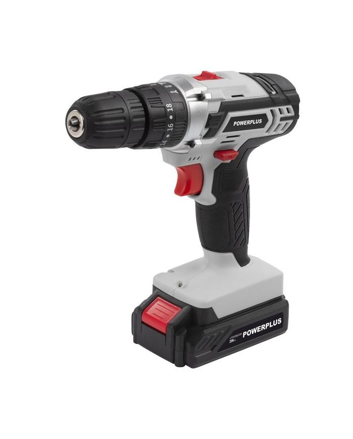 TALADRO PERCUTOR POWERPLUS 20V 1BAT 2Ah POWC1080