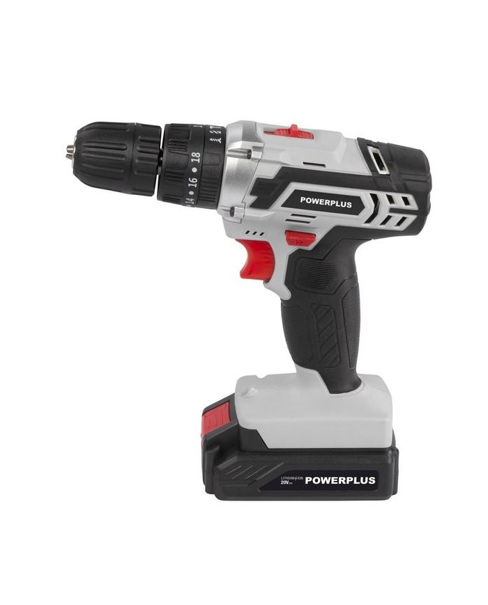 TALADRO PERCUTOR POWERPLUS 20V 1BAT 2Ah POWC1080