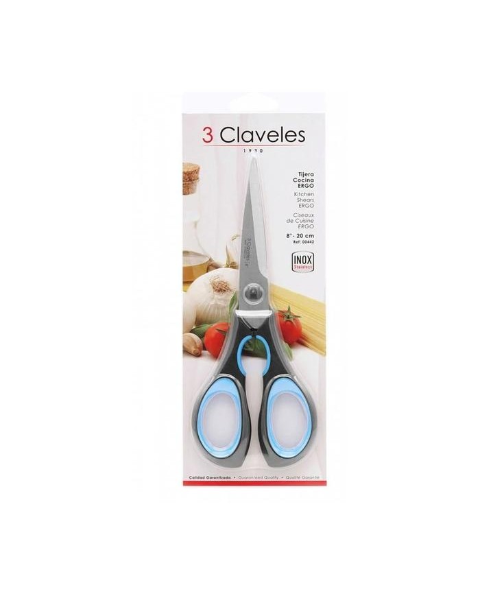 TIJERA COCINA 8 D MANCO ERGONOMICO 3 CLAVELES