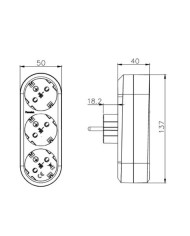 CLAVIJA TRIPLE FRONTAL 16-A T.T. 250V. REF.1333