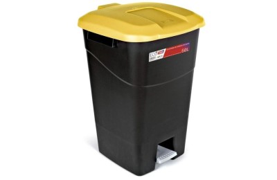 CONTENEDOR TAYG NEGRO/AMARILLO CON PEDAL 60LTS.