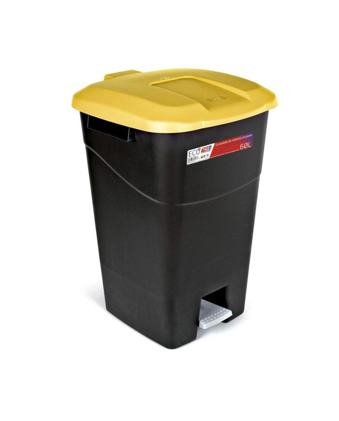 CONTENEDOR TAYG NEGRO/AMARILLO CON PEDAL 60LTS.