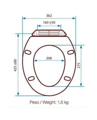TAPA INODORO PLASTICO MIRTAK ATENAS SOFT CLOSE