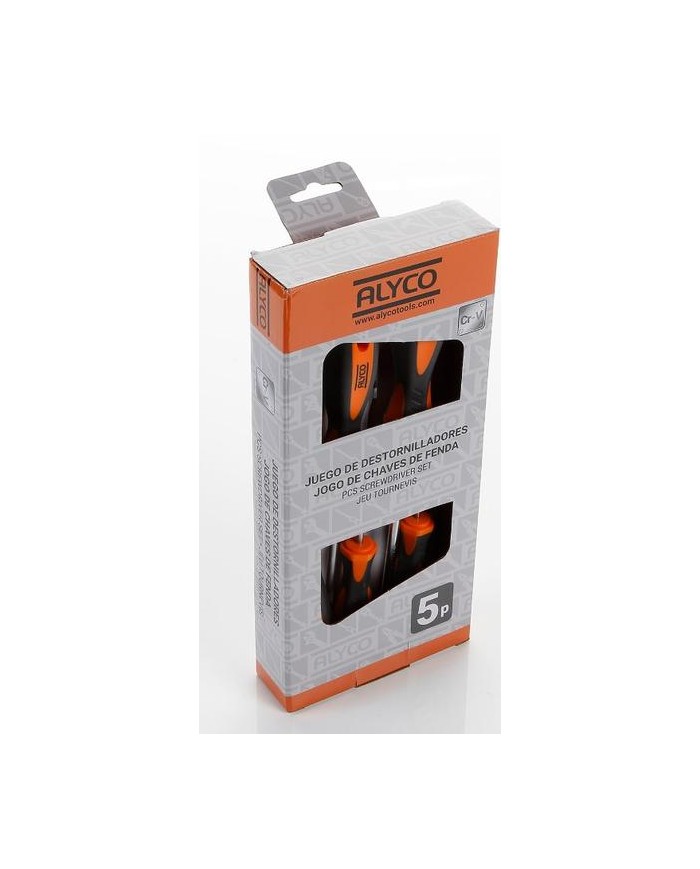 DESTORNILLADOR ALYCO RANURADOS Y PHILLIPS (JGO 5 PZS.)