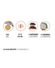 MOTOSIERRA 21V. 150MM. 2BAT.2,0AH ALTUNA