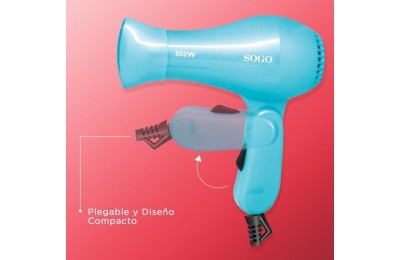 SECADOR DE PELO DE VIAJE SOGO  800 W. AZUL