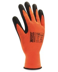 GUANTES NYLON NITRILO T-10 FOAM NARANJA (PAR)