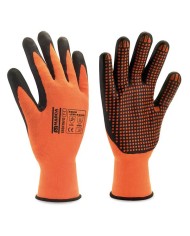 GUANTES NYLON NITRILO T-10 FOAM NARANJA (PAR)