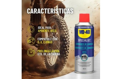 LUBRICANTE SPECIALIST MOTO CADENAS WD40 400 ML.