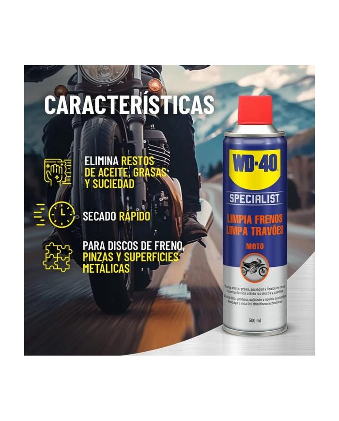 LIMPIA FRENOS SPECIALIST MOTO 500ML. WD40