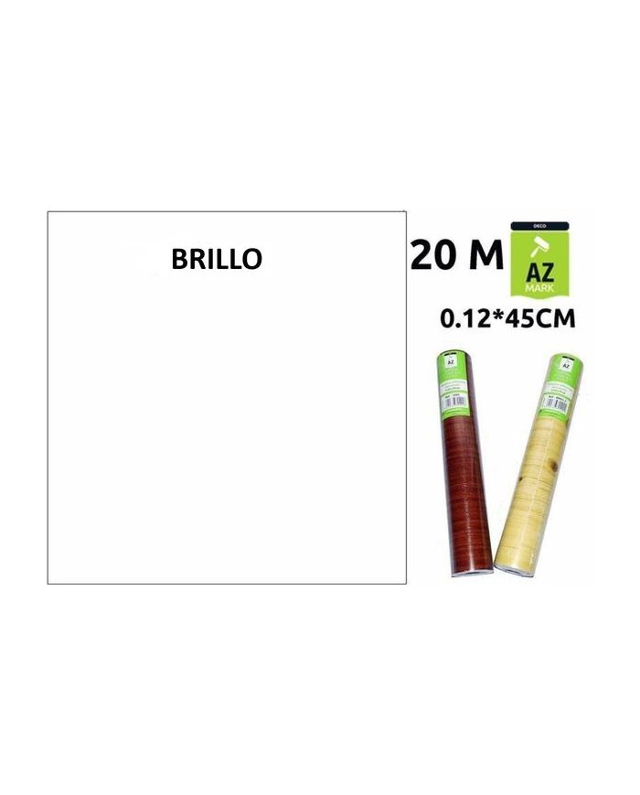 PLASTICO FORRATODO ADH. BLANCO BRILLO 45CMS.R/20 MTS.