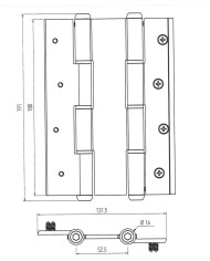 BISAGRA DOBLE ACCION BLANCA 180X133X4MM.