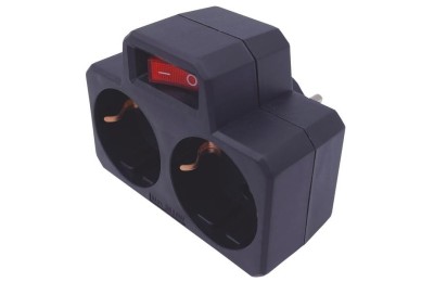 LADRON 2 ENCHUFES CON INTERRUPTOR NG GSC