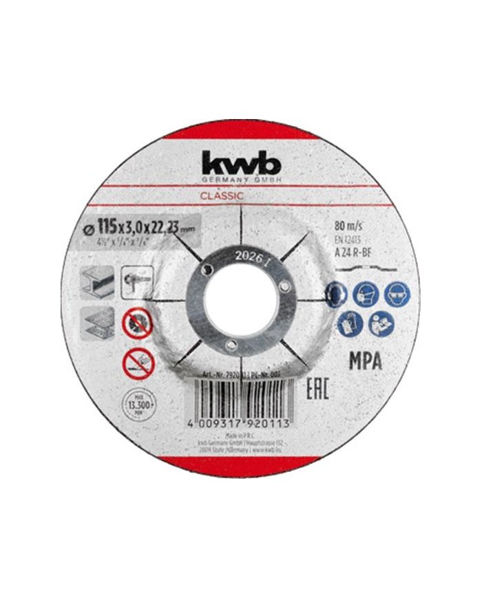 DISCO KWB CORTE METAL 115X3'0MM. 792011