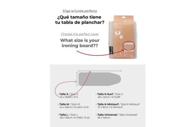FUNDA MESA PLANCHA 140X55 CMS. COTO-ROJO ROLSER