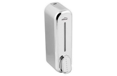 DISPENSADOR GEL MANUAL CROMADO 350 ML.