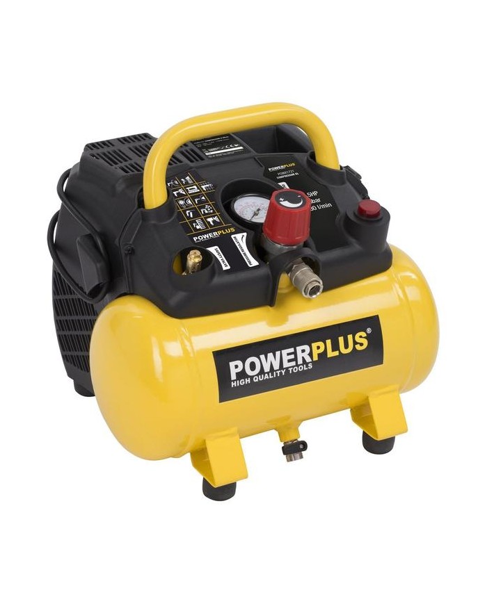 COMPRESOR 1100W.  6L. SIN ACEITE POWERPLUS