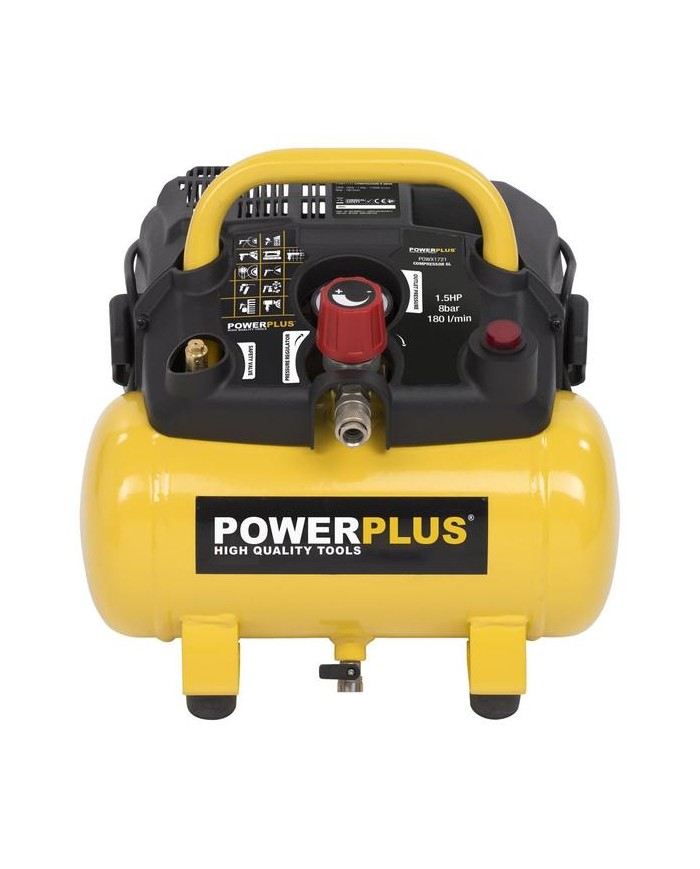 COMPRESOR 1100W.  6L. SIN ACEITE POWERPLUS