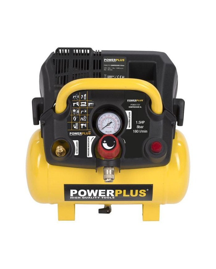COMPRESOR 1100W.  6L. SIN ACEITE POWERPLUS