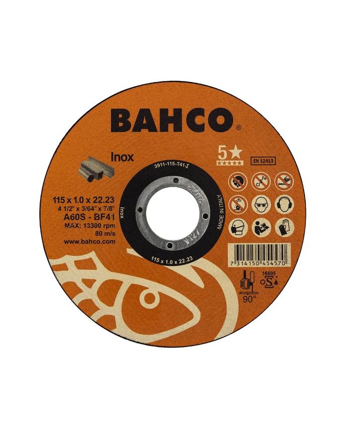 DISCO BAHCO C/INOX 1'0X115MM.