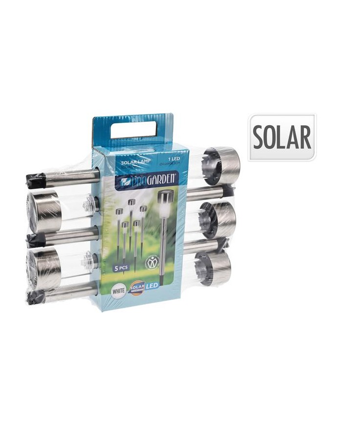 LED SOLAR JARDIN PROGARDEN 33CMS SET 5 UND.