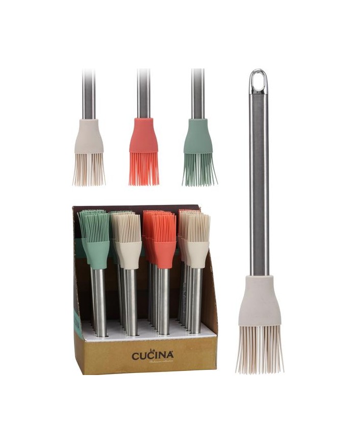 PINCEL SILICONA MANGO INOX. LA CUCINA (28 CMS)