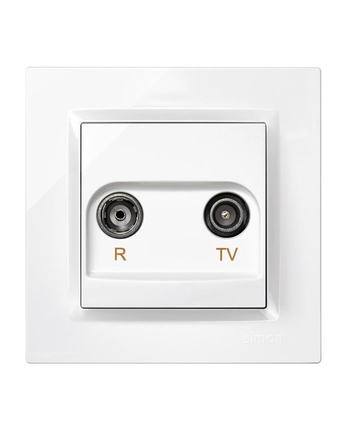 TOMA RADIO/TV FINAL EMPOTRAR SIMON 10 BLANCO 8'4X8'4X4'5 CMS.