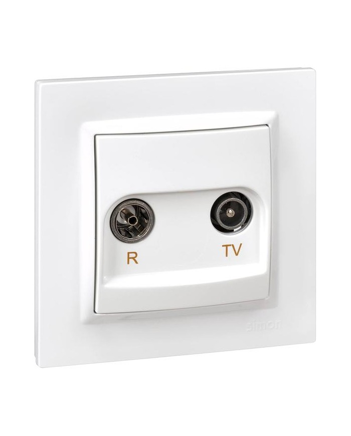 TOMA RADIO/TV FINAL EMPOTRAR SIMON 10 BLANCO 8'4X8'4X4'5 CMS.