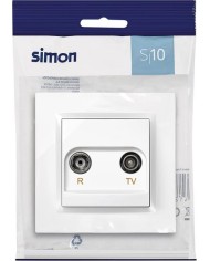 TOMA RADIO/TV FINAL EMPOTRAR SIMON 10 BLANCO 8'4X8'4X4'5 CMS.