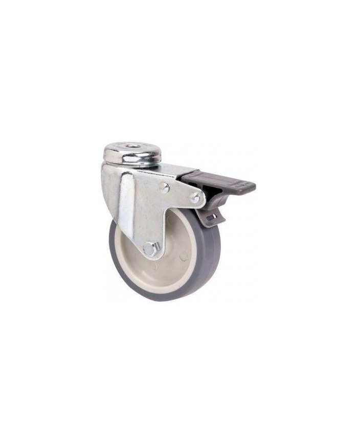 RUEDA GIRATORIA TW0247 401-080-5 GRIS CON FRENO