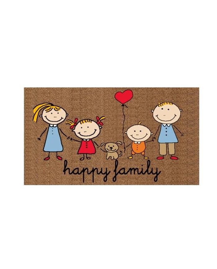 FELPUDO DUETT F/SINTETICA FAMILIA FELIZ 70X40 CMS.