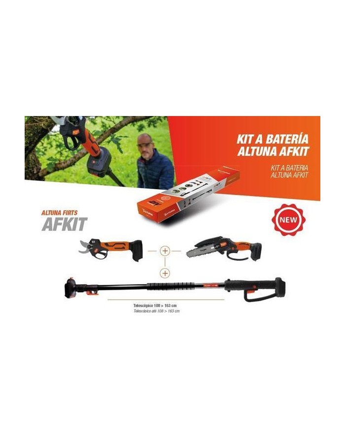 KIT PODA ALTUNA TIJERA+MOTOSIERRA Y PERTIGA 2BATERIAS 21V-2AH