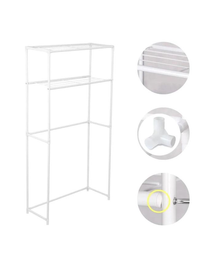 ESTANTERIA BAÑO 7H 2 BALDAS BLANCA 68X27'8X134CMS.